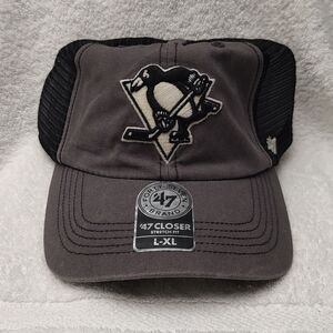 47 Brand Pittsburgh Penguins L/XL Trucker Stretchfit Hat - New